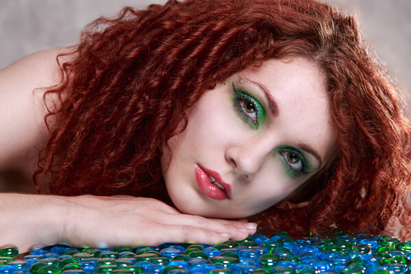 woman with beauty dish lighting